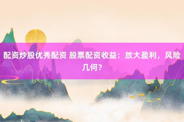 配资炒股优秀配资 股票配资收益：放大盈利，风险几何？
